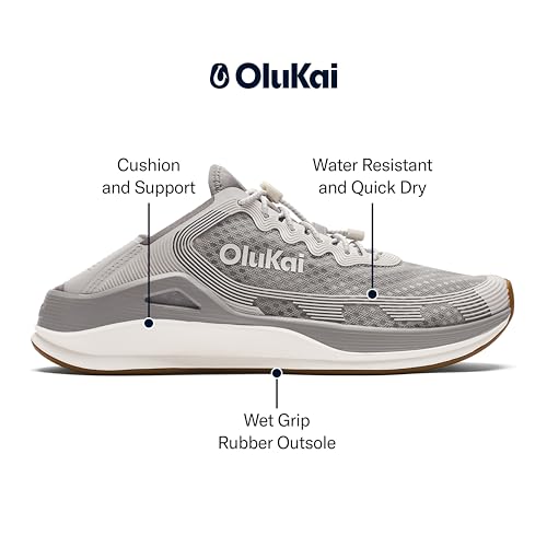 Image of OluKai 'Ahi Men's Water Shoes, Cushioned & Quick-Drying Marine Sneaker, Breathable Mesh & Wet Grip Rubber Outsole for Boats, Docks & Wet Surfaces