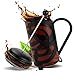 Zaparzacz do kawy MIULY French Press 1,0 litra zaparzacz do kawy ze stali szlachetnej szkło praska do kawy wraz z zapasowymi filtrami, łyżeczka do kawy do domu podróże kemping, czarny 1000 ml, 8 filiżanek