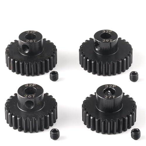 MIXVZARF RC Upgrade Accessories for Traxxas for Slash for E-Revo for Summit 1/10 32P 5mm 13T-21T Pinion M0.8 11mm 54T Big Gear Steel Motor Gear Replacement RC Car Parts(26-29T)