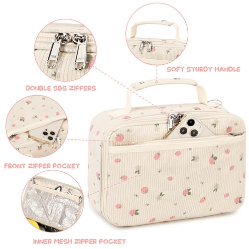 Image of Lunch Bags for Kids Girls Insulated Lunch Boxes Corduroy Cooler Toddler Lunch Tote Bag Thermo Picnic Bag for School Children