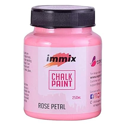 expressions craft immix Multi Surface Rose Petal Home Decor Chalk Paint-250 ml/Non-Toxic, Eco Friendly Paints, Gives Chalky and Matte Finish, Dries Fast, O dour Free and Easy to Clean-up