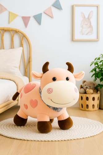 Image of SCOOBA Small moo Cow Soft Toys for Kids Babies 25cm(Pink moo Cow)