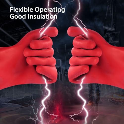 Guantes con aislamiento eléctrico de goma con protección anticorte para electricistas 7