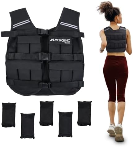 Mobiclinic®, Chaleco Lastrado, 10/20kg, Chaleco de Peso, Ajustabl...