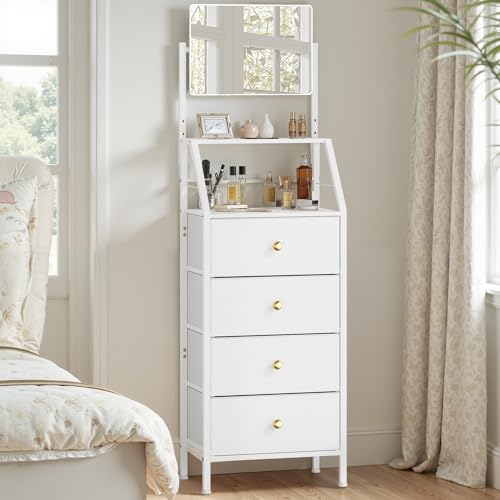OYRREU Cómoda para dormitorio espejo ajustable