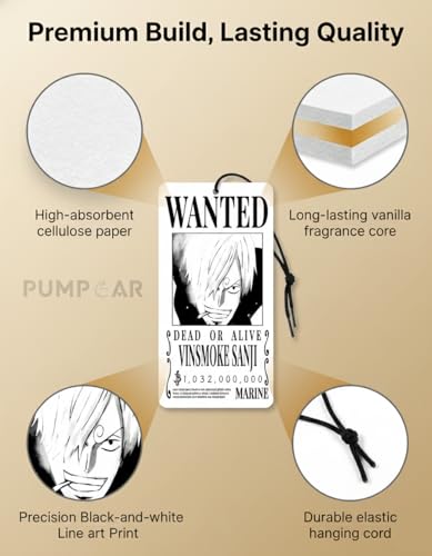Image of PumpCar 2 pieces Sanji double-sided hanging Japanese anime vanilla-scented One Piece car air freshener Cool anime hanging air fresheners for rearview mirror Car Interior Accessories Household Gifts