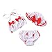 ROMIDA Kinder Badeanzug Bademode Set Mädchen 3 Teiliger Bikini Set Rüschen Sommer Bikinioberteil +Bikinihose + Hut Sport Baby Mädchen Badeanzug