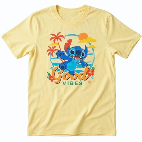 Image of Disney Lilo & Stitch Juniors Graphic T-Shirt - Stitch Tee for Women, Short Sleeve, Sizes XXS-3XL