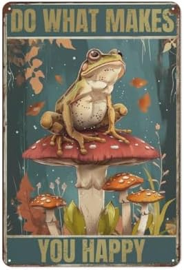 Skull Tin Sign - Morel Mushroom Forest Vintage Metal Poster 5.5x8 Inch