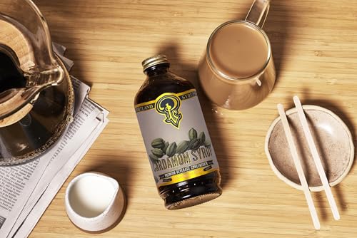 Image of Portland Syrups Cardamom Syrup - Flavoring for Coffee, Lattes, Cold Brew, Macchiatos, Cocktails, & Desserts - Ideal for Drinks & Adding a Flavor to Any Beverage - 12 oz, 24 servings (Pack of 1)