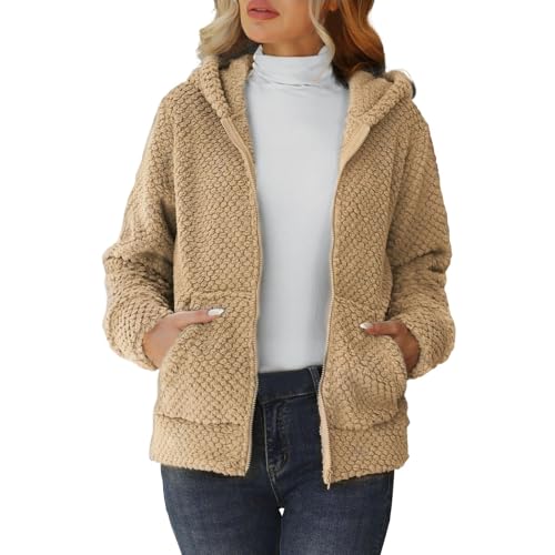 Womens Jackets Zip Up Coats Clothing Hooded Clothes with Pockets - image 1