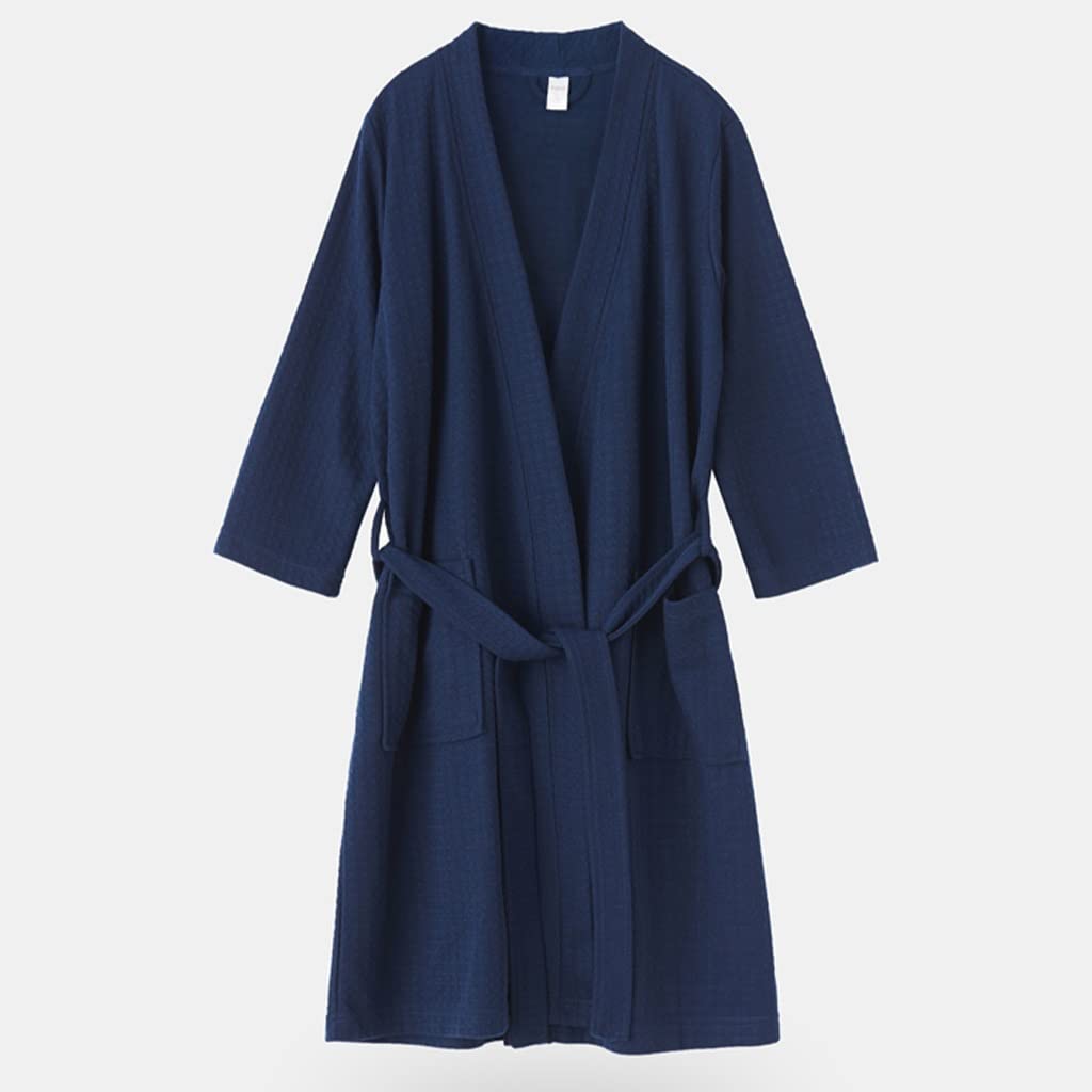 Peignoir 100% Coton éponge - Ultra Doux, Absorbant, Avec 2 Poches, Pour Hommes Et Femmes (taille XL, Bleu)