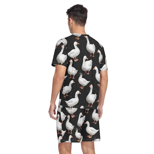 Goose Men’s Pajama Sets 2 Piece Short Sleeve Sleepwear with Printed Design2