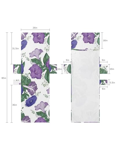 Purple Spring Floral Beach Lounge Chair Towel Cover, Soft Chaise Lounge Towel with Side Pockets Patio Pool Chairs Cover for Beach/Pool Sunbathing 29x85 Green Summer Botanical Watercolor