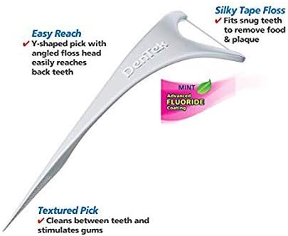 Dentek Comfort Clean Easy Reach Floss Picks | Fresh Mint 75-Count | 2-Pack