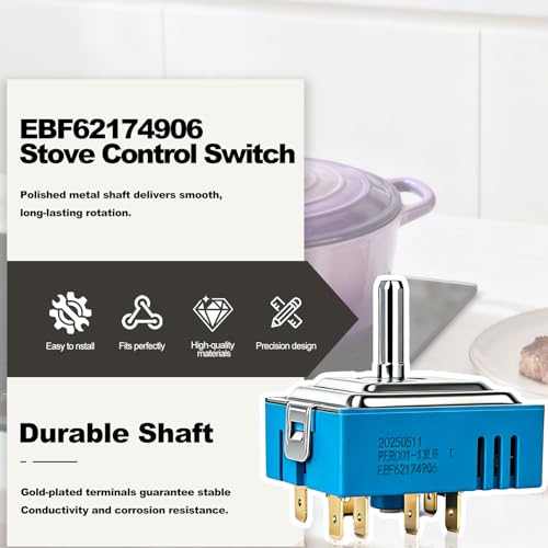 EBF62174906,PER001-13S T,PER001-13LG T, Surface Element Infinite Switch Replacement for LG Electric Range Stove Cooktop Burner Control Switch Replaces EBF62174901 AP7225540 by Entschlossen - Used condition - Image 6