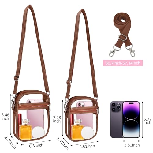 Image of Clear Bag Stadium Approved, Clear Crossbody Purse Bag with Front Pocket for Concerts Sports Events Festivals