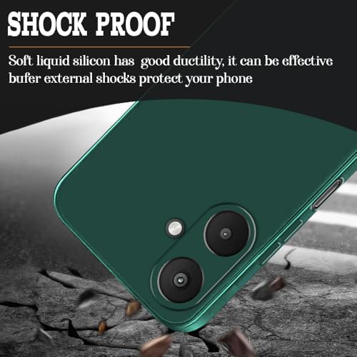 Image of Back Cover for Mi Redmi 13C 5G / Poco M6 5G | Full Camera Protection | Premium Liquid Silicon Case | Flexible Bumper Case for Mi Redmi 13C 5G / Poco M6 5G (Green)