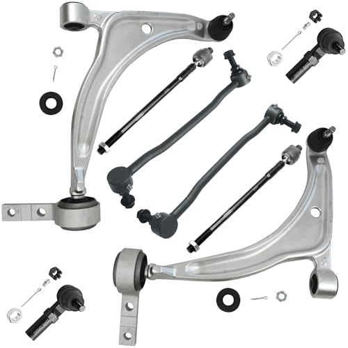 Image of Detroit Axle - 8pc Front End Control Arms Kit for 02-06 Nissan Altima, 04-08 Maxima 2004 2005 2006, Lower Control Arms w /Ball Joint Inner Outer Tie Rod Ends Sway Bars Replacement