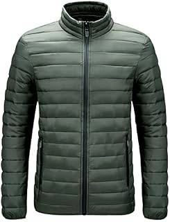 Mens Puffer Jacket Quilted Jacket for Men Padded Jackets without Hood Mens Hoodless Puffer Jacket No Hood Coat Mens Waterproof Men Oversized Puffer Jackets Quilted Winter Jackets Thick Large Big Size