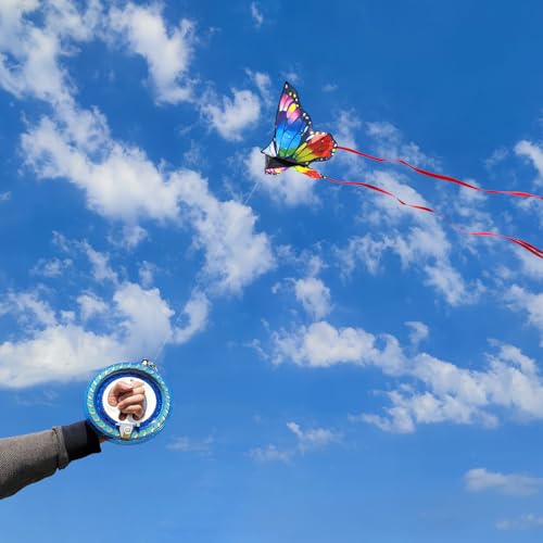 image for Kaiciuss Large Rainbow Butterfly Kite and Reel Set for Adults, 55’
