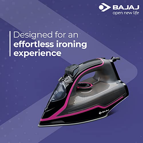 Bajaj-MX-35N-2000W-Steam-Iron-with-Steam-Burst-Anti-Drip-and-Anti-Scale-Technology-Vertical-and-Horizontal-Ironing-Non-Stick-Coated-Soleplate-Black-and-Pink
