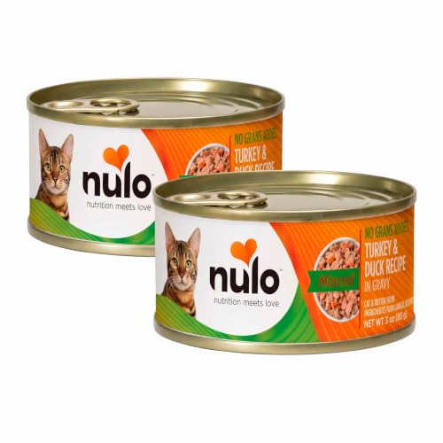 Nulo Canned Wet Cat Food - Minced Turkey & Duck Recipe in Gravy, High Protein Grain-Free Cat Food for Indoor & Outdoor Kittens and Adults, 3oz Cans (Pack of 48)