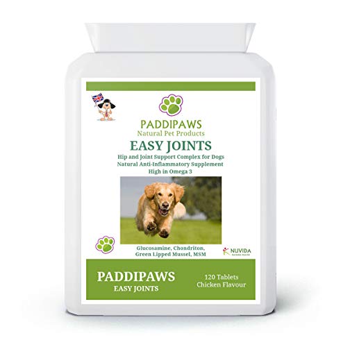 PaddiPaws Easy Joints Tablets for Dogs – Joint & Hip Support Supplement with Green Lipped Mussel & Collagen – Chicken Flavour