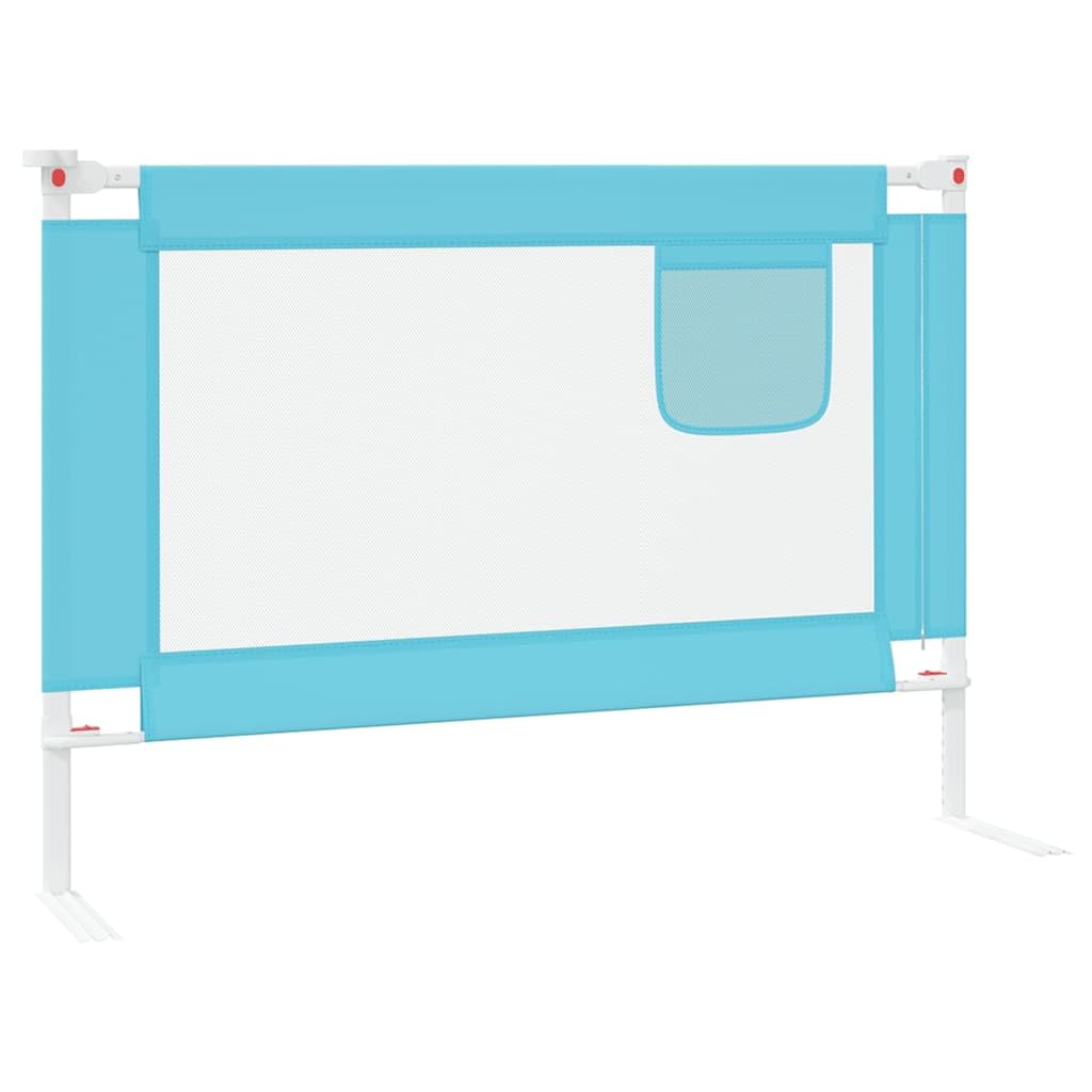 vidaXL Barandilla de Seguridad Cama de Niño Protección Cuna Bebé Guardería Dormitorio Habitación Protector Riel Barrera Tela Azul 90x25 cm