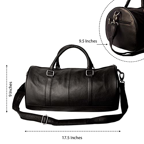 Wonder Care_ Genuine Men Leather bag 18" for Multipurpose/Men's Travel Bag/Gym Bag/Leather Shoulder Bag for Men (Gym Bag 18")2