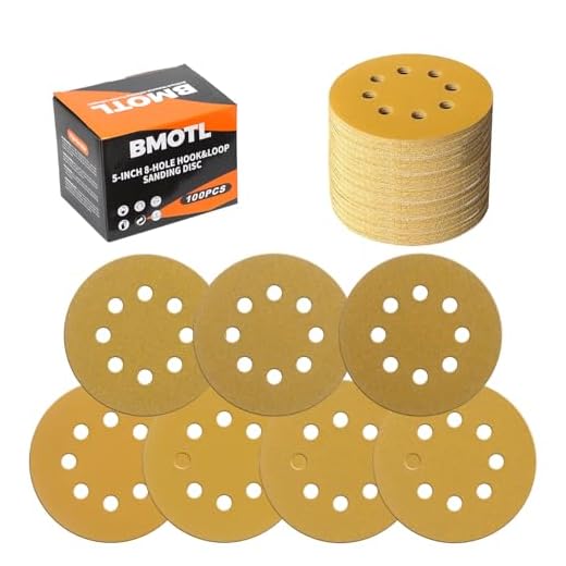 BMOTL 100Pcs 5-Inch Sanding Discs Hook & Loop 8-Hole:60-600 Assorted Grit Round Sandpaper for Random Orbital Sander Replacement Pad,Woodworking/Automotive/Metal