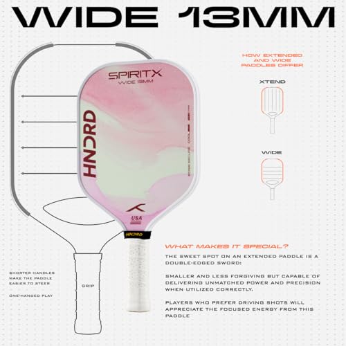 Image of Hundred Spirit X Flow Blast - Pickleball Paddle | 13mm Core | Wide Body Power Paddle | Enhanced Sweet Spot | Ideal for Beginners & Intermediate Players | Free Paddle Bag