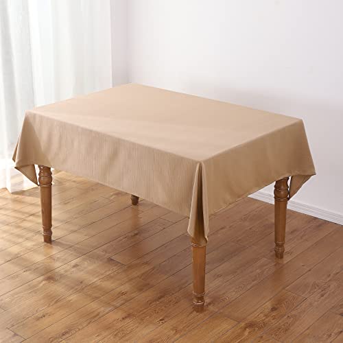 Iofryion Textured Round Tablecloth Fabric Wrinkle&Stain Resistant Table Cover Polyester Water Resistant Small Table Cloth Coffee Table Beside Cupboard Kitchen Patio, 54'' Round #TOP3