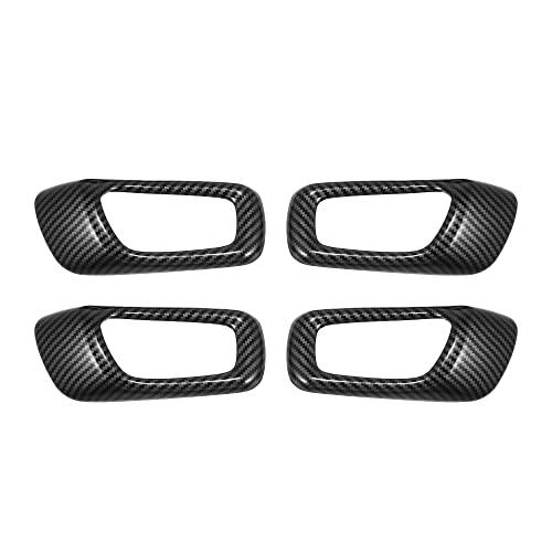 X Autohaux 4Pcs For Honda Civic 11Th 2022 Inner Car Door Handle Cover Trim Interior Door Handles Bezel Front Rear Door Decor For Sedan Hatchback Lx Ex Ex-L Sport Touring Carbon Fiber Pattern #TOP24