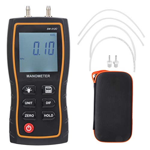 Jeanoko 1PCS Digital Manometer with Large LCD Display, HVAC Air Pressure Meter for Ventilation Systems and HVAC Technicians