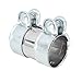 X AUTOHAUX Exhaust Pipe Sleeve Connector Clamp Coupler for Seat Toledo Ibiza 56 x 94 mm Silver Tone