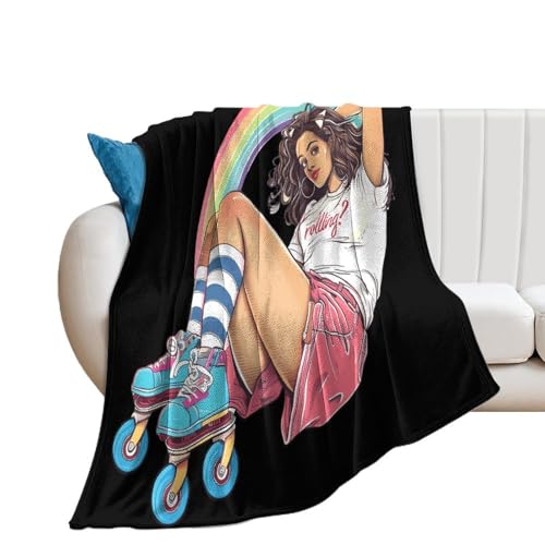 Already Rolling Roller Soft Flannel Blanket Throw Fashion Plush Blankets Lightweight Throws for Couch Bed 50