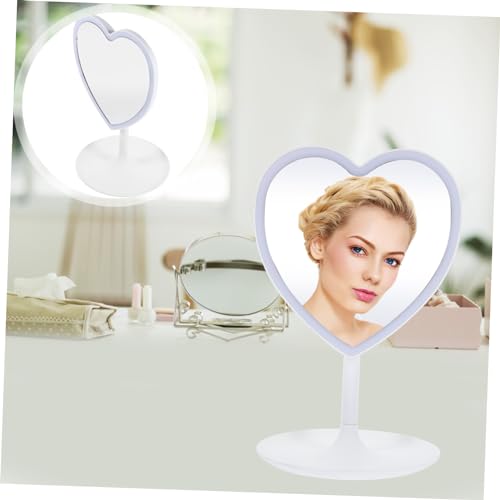 Espejo para maquillaje con luz LED portátil blanco miniatura 3