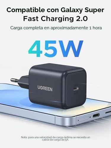 Cargador USB C 45W UGREEN Power Bank 20000mAh de Carga Rápida Eficiente para Portátiles 2