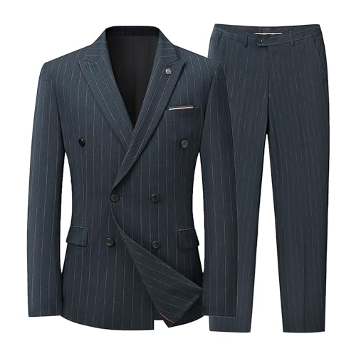 Costume homme à rayures gilet pantalon veste d'affaires mariage ensemble formel 3 pièces