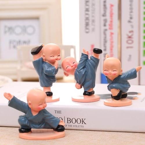 Estatuas miniatura de Buda bebé Kingzhuo 4 piezas miniatura 4