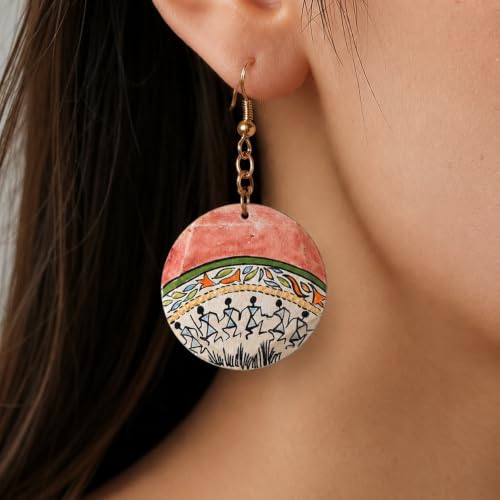Image of Handcrafted Bohemian & Tribal Earrings for Women - Ethnic Brass, Floral & Festival-Inspired Statement Designs in Drop, Dangle, Hoop & Stud Styles