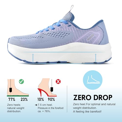 Image of JACKSHIBO Wide Toe Box Shoes Women Arch Support Zero Drop Wide Sneakers | Orthopedic, Plantar Fasciitis, Running, Walking, Athletic, Tennis, Gym, Workout, Supportive, Width, Cushion, Thick Sole