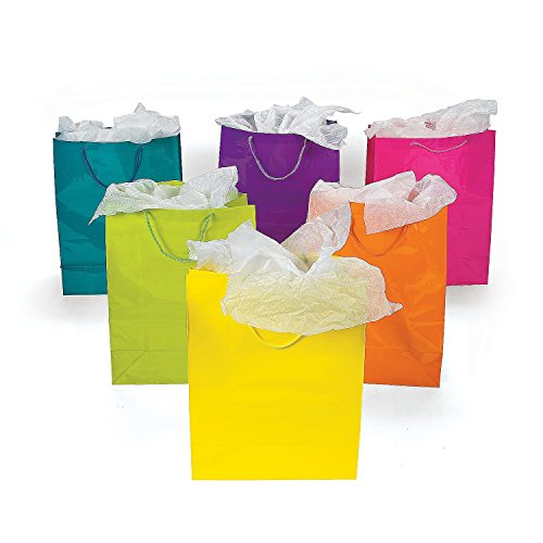 Promo Discount Up To 70% Off Fun Express Large Bright Neon Color Paper Gift Party Bags (24 Pack)