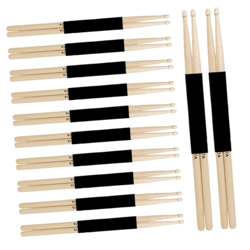 Baquetas de arce BESPORTBLE, 12 pares, tamaño 7A, para niños, niñas y adultos, equipo de percusión resistente con peso y tono consistentes miniatura 1