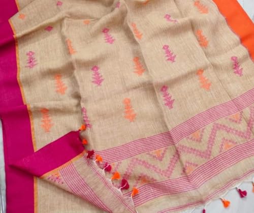 Image of SWORNOF Women's Pure Silk Saree With Blouse Piece