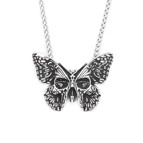 Collier pour hommes papillon tête de mort le cadeau parfait pour motard