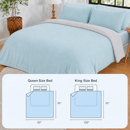 Cozorbt Double-Sided Cooling Comforter Queen Size, Ice Silk Summer Blanket, Smooth No-Stripes, No-Seam, Edge-Free Design, Breathable Lightweight Bed Cover for Hot Sleepers, All-Season Light blue106x90 - image 7