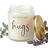 Thinking of You Gifts Sympathy Candle, Lavender & Eucalyptus Scented Candles, Memorial Bereavement Condolence Gift for Loss of Loved One, Mother, Friend - No Words Just Hugs 7oz Natural Soy Wax
