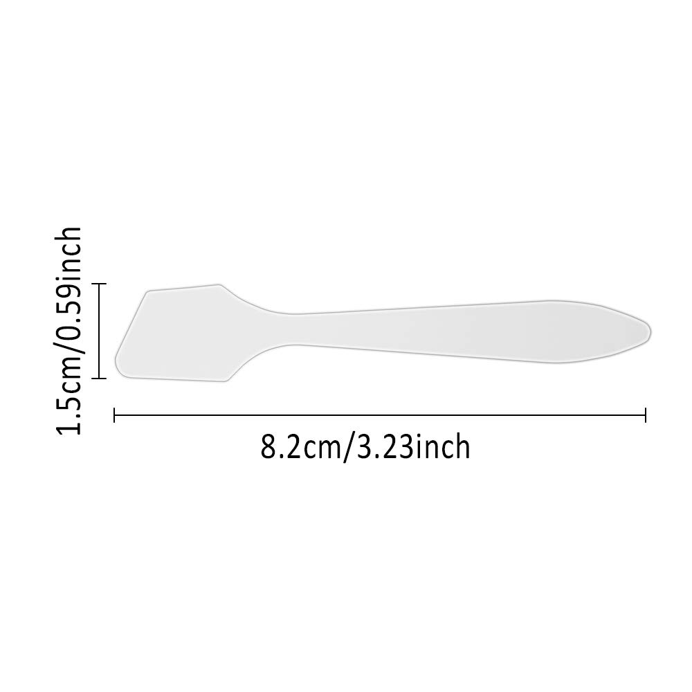 200 Pezzi Spatola per Trucco, Mini Spatole Cosmetiche per Trucco, Maschera Spatola per Varie Creme, Crema Idratante, Rossetto(8,2 x 1,5 cm, Bianca)